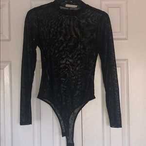 Mesh cheetah print bodysuit